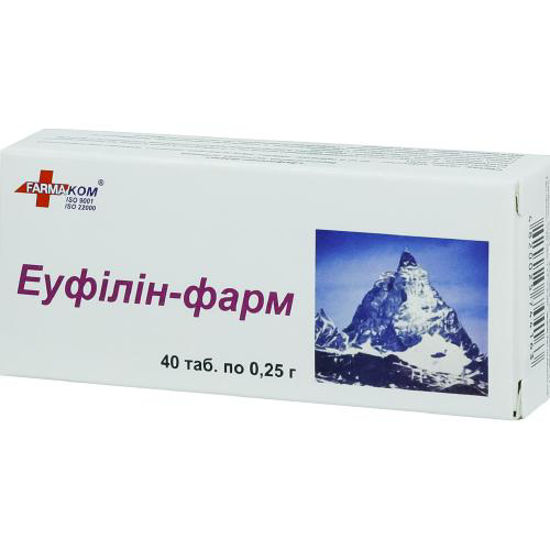 Еуфилин-фарм таблетки 0.25 г №40
